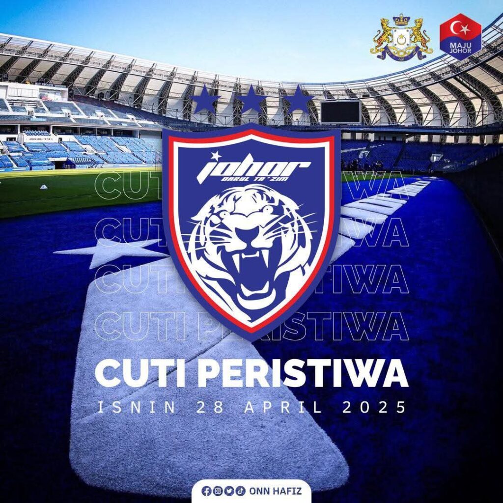 JDT Melangkah ke Final Piala Malaysia, Johor Isytihar Cuti Peristiwa Isnin depan