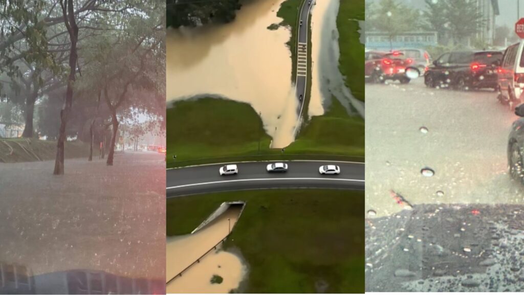 Hujan lebat lebih 3 jam, air melimpah ke jalan raya
