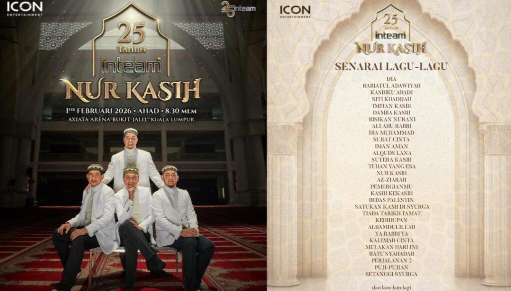 30 lagu popular hiasi Konsert 25 tahun Inteam Nur Kasih Ahad ini