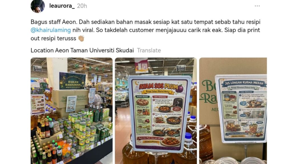 Penangan Khairul Aming, pasar raya sedia rak khas resipi Ramadan