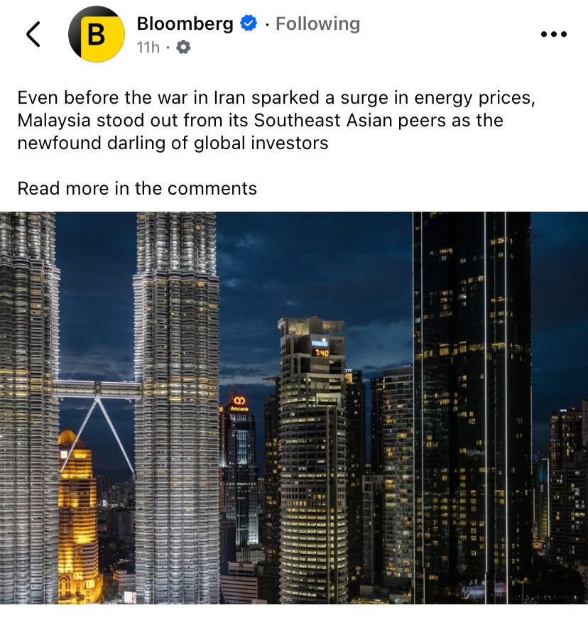 Bloomberg puji Malaysia, tetap tumpuan pelabur walaupun pasaran bergolak