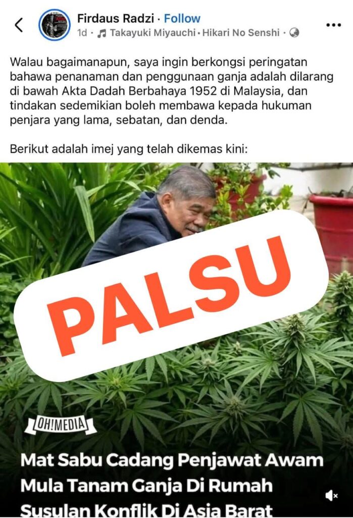 Pejabat Menteri Pertanian Nafi Fitnah Gambar Palsu Libat Mohamad Sabu