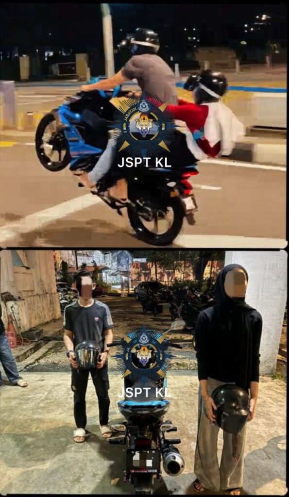 Aksi ‘Wheelie’ Bahaya: Dua Penunggang, Dua Pembonceng Remaja Diberkas
